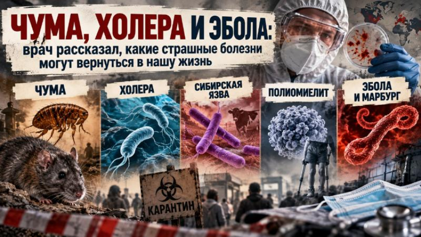 Чума, холера и Эбола: врач рассказал, какие опасные болезни могут вернуться в нашу жизнь 