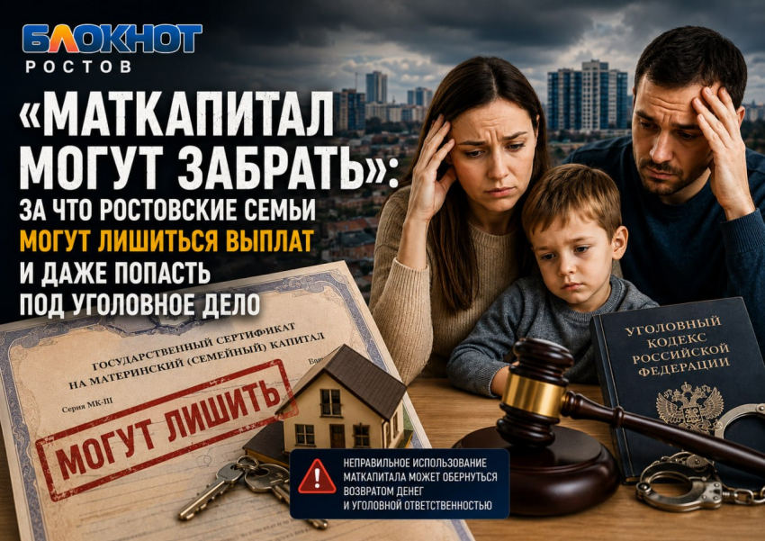 «Маткапитал могут забрать»: за что ростовские семьи могут лишиться выплат и даже попасть под уголовное дело 