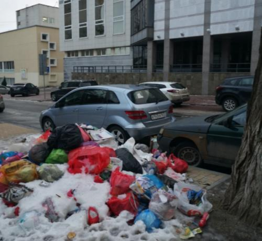 Жители города недовольны горой мусора перед зданием Ростовского областного суда