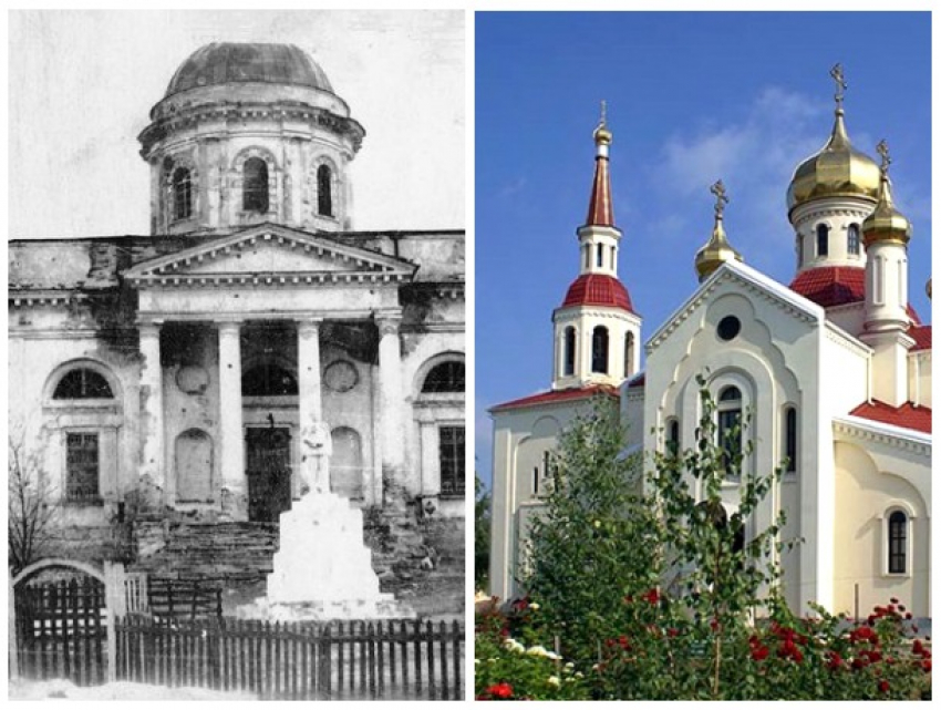 Только на фотографиях остался взорванный в советское время Свято-Никольский храм в Ростовской области