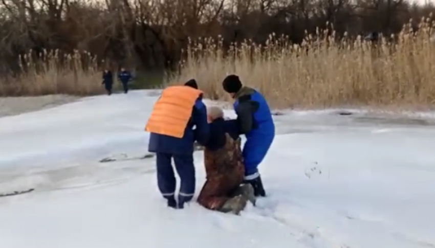 В Ростовской области рыбак едва не утонул, провалившись под лед