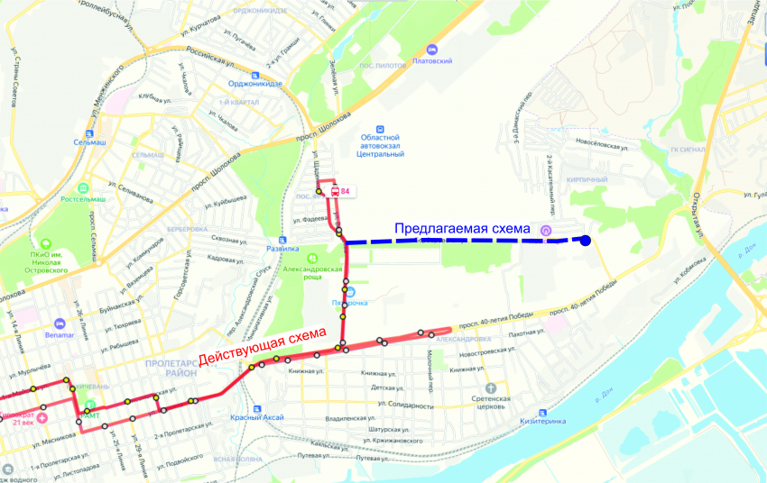 В Ростове предлагают продлить автобусный маршрут №84