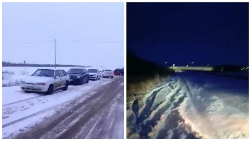 В Чертковском районе люди не могут проехать к вокзалу из-за занесённой дороги