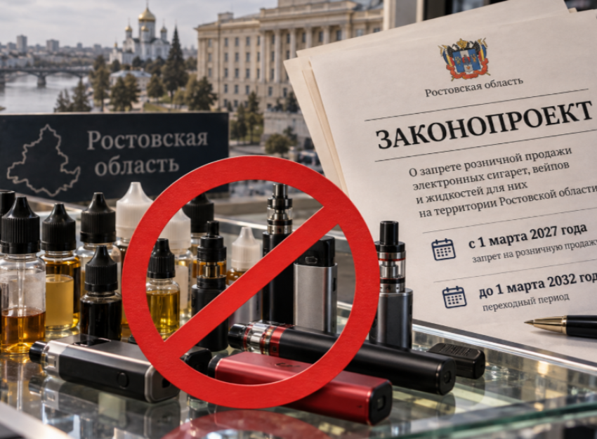 Вейпы в Ростовской области могут оказаться под запретом с 1 марта 2027 года