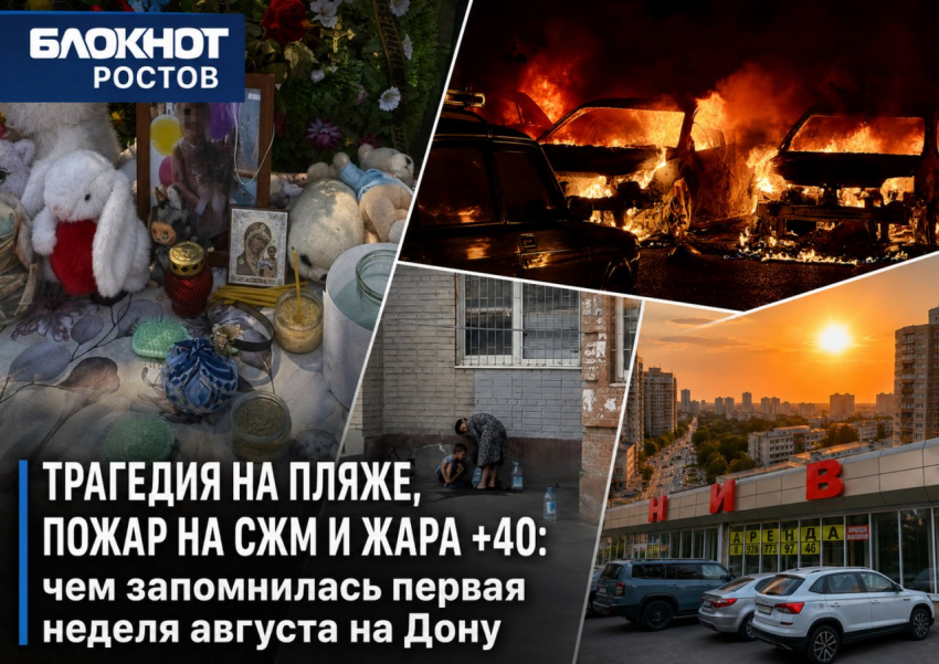 Трагедия на пляже, массовый пожар в Ростове и жара +40: главные новости прошедшей недели
