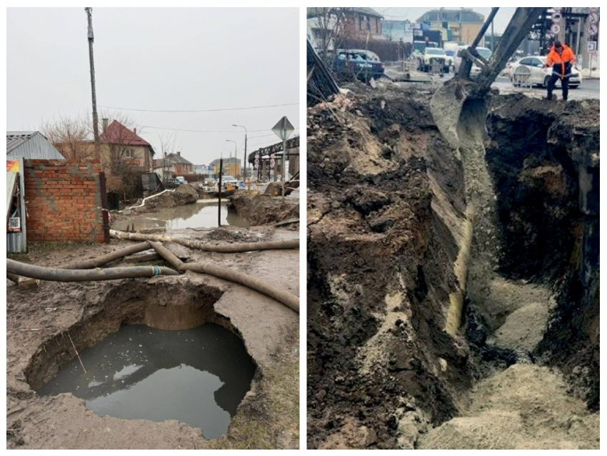 В Ростове на Орской произошел обвал самотечного канализационного коллектора