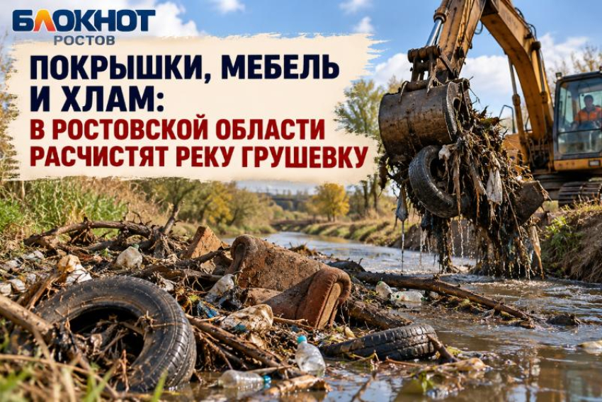 Покрышки, мебель и хлам: в Ростовской области расчистят реку Грушевку