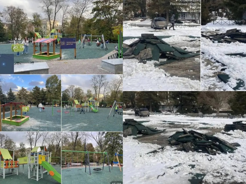 Неизвестные украли площадку в сквере имени Фрунзе