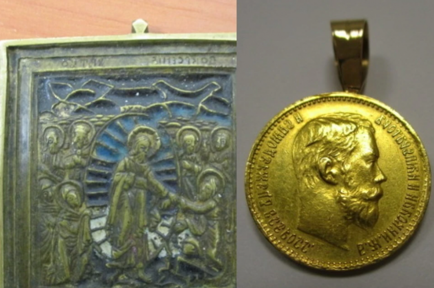 В «Платове» задержали двух человек, пытавшихся провезти старинную икону и золотую монету XIX века
