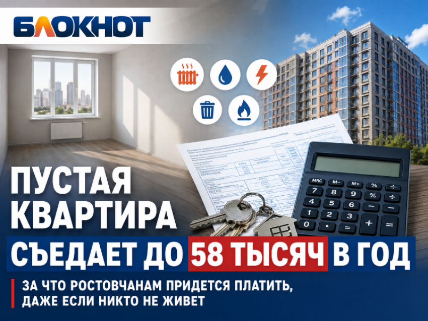 Пустая квартира съедает до 58 тысяч в год: за что ростовчанам придется платить, даже если никто не живет