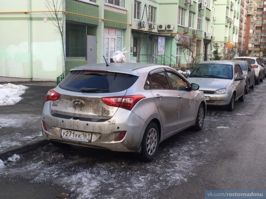 В Ростове хозяина иномарки наказали, выкинув мусор на крышу