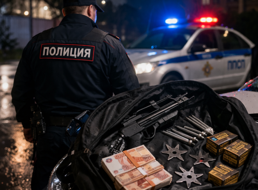 Донской полицейский приехал на семейный конфликт и «прихватил» сумку с 300 тыс рублей и арбалетом в Ростовской области