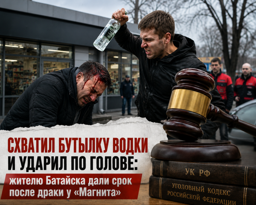 «Схватил бутылку водки и ударил по голове»: жителю Батайска дали срок после драки у «Магнита»