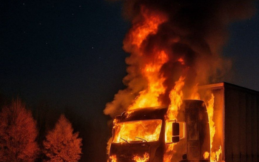 На трассе М-4 «Дон» в Ростовской области ограничили движение из-за загоревшегося грузовика