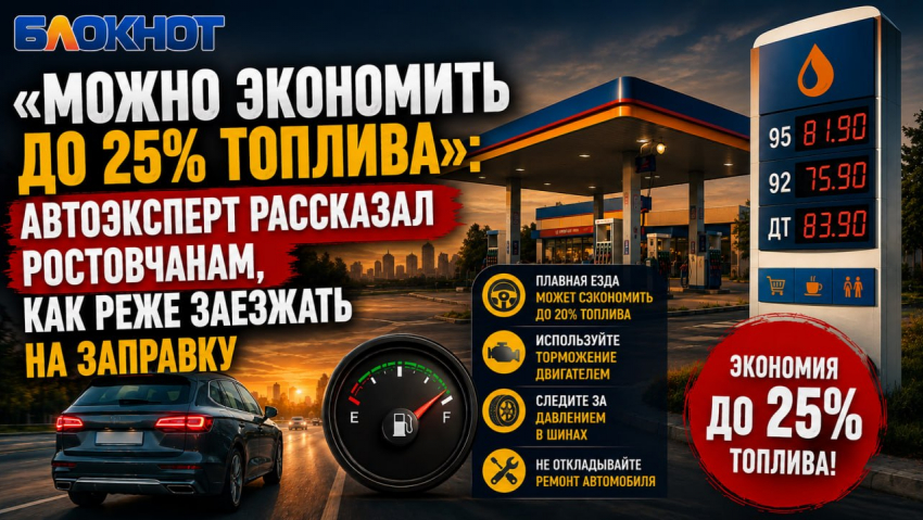 «Можно экономить до 25% топлива»: автоэксперт рассказал ростовчанам, как реже заезжать на заправку