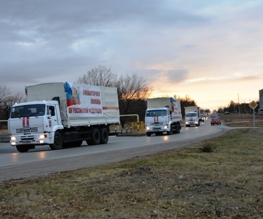 Колонна гуманитарной помощи для Донбасса отправилась из Подмосковья в Ростовскую область