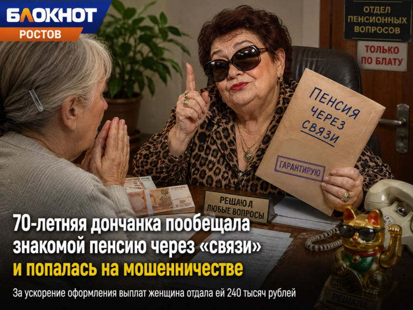 70-летняя дончанка пообещала знакомой пенсию через «связи» и попалась на мошенничестве