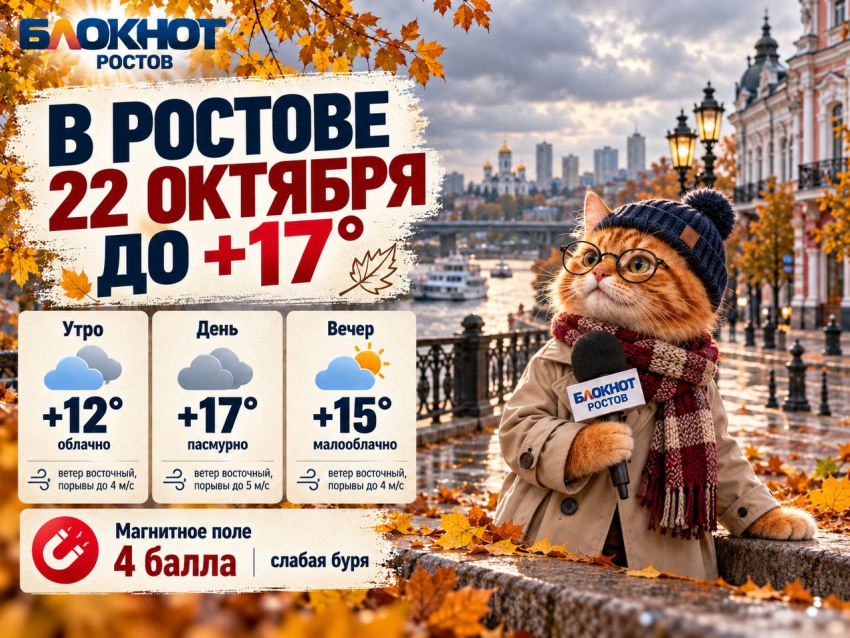 В Ростове 22 октября потеплеет до +17 градусов