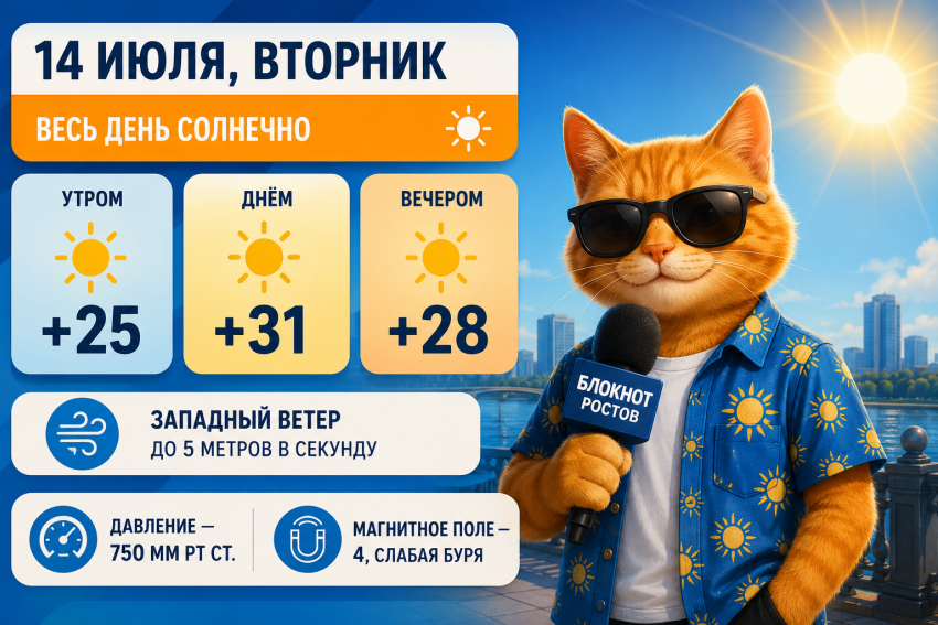 Ростовчан ждет жара до +31 и «слабая» магнитная буря