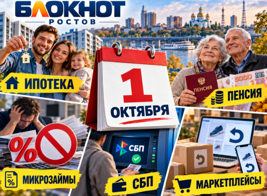 Ипотека, пенсии, микрозаймы и покупки на маркетплейсах: что изменится в жизни ростовчан с 1 октября