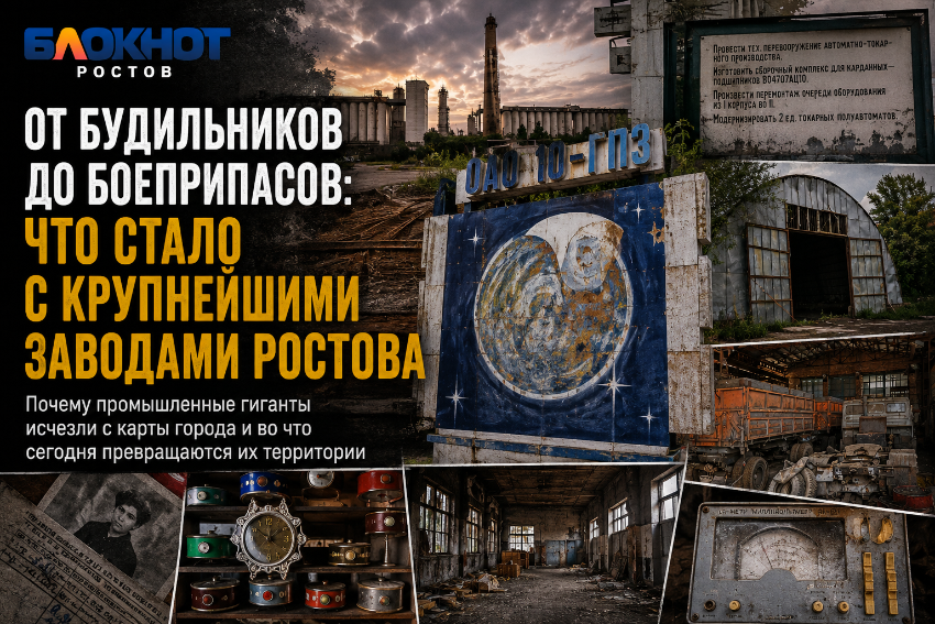 От будильников до боеприпасов: что стало с крупнейшими заводами Ростова