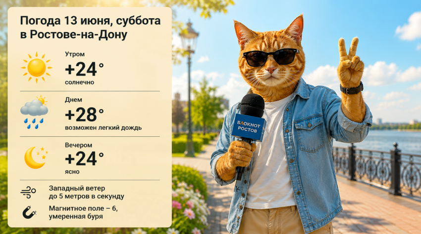 Солнечно и до +28 градусов: какая погода ждет ростовчан 13 июня