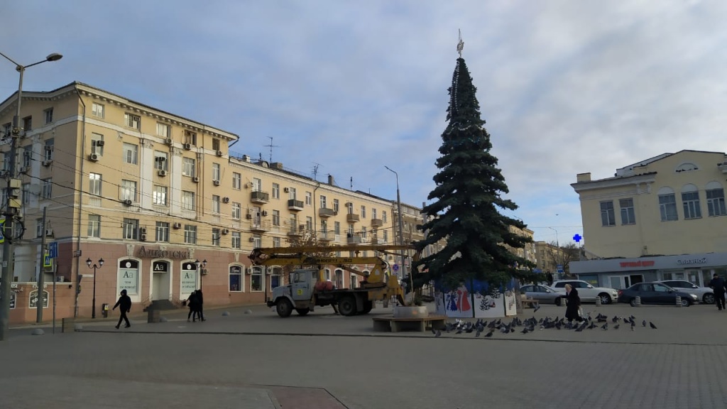 В Ростове в разных районах города начали установку новогодних елок. Фото: Александра Савичева