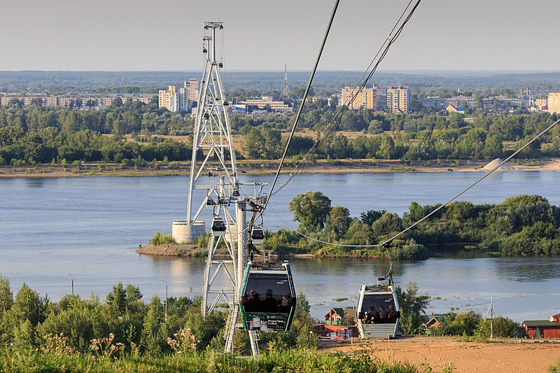 Канатная дорога в Нижнем Новгороде. Фото: А.Савинов / Wikipedia.org