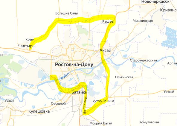 Обход ростова м4 схема на карте